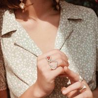 Europe And The United States New Ring Ladies Street Shoot Trend Love Ring Fashion Opening Punk Drop Oil Ring Female main image 1