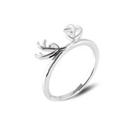 Christmas Reindeer Elk Ring Antlers Ring Tail Ring Silver Plated Ring Wholesales Fashion main image 3