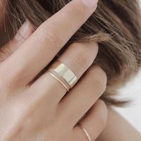 Geometric Glossy Ring Ring Ring Three-piece Ring Ring Female main image 1