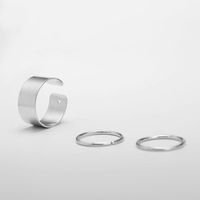Geometric Glossy Ring Ring Ring Three-piece Ring Ring Female main image 4