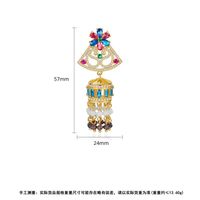 Jinsexiaoli Oreille Goujons Vintage Cour Style Multicolore Gland Vent Carillons Femmes De Cuivre Incrusté De Zirconium Boucles D'oreilles De Style Ethnique Boucles D'oreilles main image 6