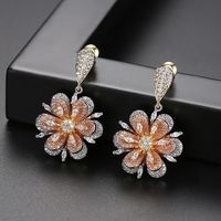 Stud Earrings Simple New Copper Inlaid Zircon Ladies Pendant Earrings Sweet Banquet Earrings main image 4