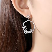 Jinse Vorhang Schnee Ohrringe Mode Koreanische Kreative Einfache Bankett Weibliche Bronze Zirkon Ohrringe Ohrringe Geschenk main image 3