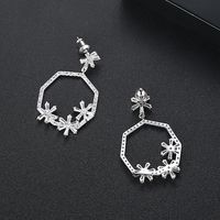 Jinse Vorhang Schnee Ohrringe Mode Koreanische Kreative Einfache Bankett Weibliche Bronze Zirkon Ohrringe Ohrringe Geschenk main image 5