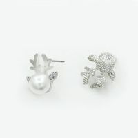 Fashion Micro-set Pearl Antlers Earrings Simple Deer Head Elegant Earrings Deer Earrings main image 6
