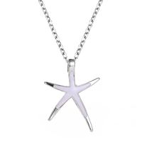 New Necklace Fashion Simple Five-pointed Star Clavicle Chain Blue Starfish Pendant Jewelry sku image 1