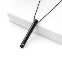 Casket Necklace Cylindrical Perfume Bottle Pendant With Zircon Clavicle Chain sku image 1