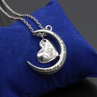 Best Selling Couple Necklace I Love You Moon Heart Love Necklace Clavicle Chain sku image 1