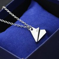 Best Selling Aircraft Necklace Origami Airplane Pendant Necklace Environmental Alloy Plating Necklace sku image 1