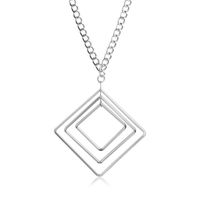 Sweater Chain Europe And America Simple Square Multi-layer Geometric Necklace sku image 1