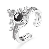 Crown Ring Open Couple Ring Fashion 100 Languages I Love You Projection Ring sku image 2