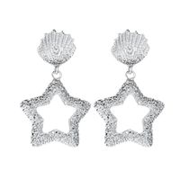 Explosion Earrings Beach Starfish Shell Earrings Five-pointed Star Embossed Earrings Women sku image 2