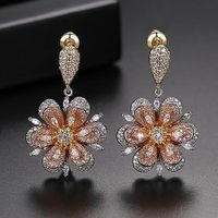 Stud Earrings Simple New Copper Inlaid Zircon Ladies Pendant Earrings Sweet Banquet Earrings sku image 1