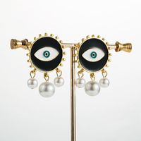 Earrings New Gold-plated Demon Eye Earrings Fashion Pearl Earrings For Women sku image 1