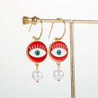 Earrings New Gold-plated Pearl Earrings Fashion Devil Eye Earrings For Women sku image 1