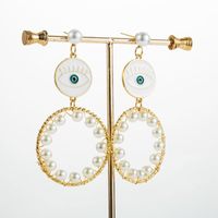 Earrings New Gold-plated Pearl Earrings Fashion Devil Eye Earrings For Women sku image 1