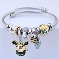 Europe And The United States Fashion Metal Wild Pan Dl Flash Diamond Elf Mouse Pendant Multi-element Accessories Personalized Bracelet main image 2