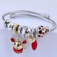 Europe And The United States Fashion Metal Wild Pan Dl Flash Diamond Elf Mouse Pendant Multi-element Accessories Personalized Bracelet main image 5