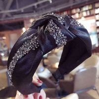 Korea Dongdaemun New High-end Boutique Fabric With Diamond Knot Knotted Knot Knot Bow Wide-brimmed Headband main image 6