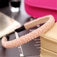 Korean Luxury Crystal Temperament Women's Handmade Beaded Woven Wide Hair Accessories Headband main image 6