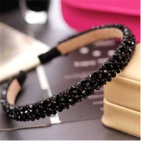 Korean Luxury Crystal Temperament Women's Handmade Beaded Woven Wide Hair Accessories Headband main image 7