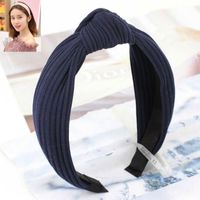 Accesorios Para El Cabello Coreano Tocado De Punto Tejido De Color Sólido Diadema Con Nudos Cruzados Diadema Hebilla Para La Cabeza Diadema Para Mujer main image 1