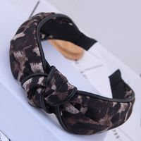 Korean Style Hair Accessories Korean Version Of The Wild Leopard Pattern Simple Middle Knot Knotted Wide-brimmed Headband Headband Head Buckle Ladies Headband main image 1