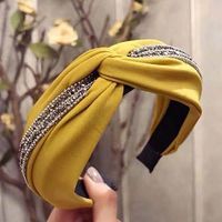 Korean Version Of The Simple New Cross Knotted Diamond Wide Side Wide Headband Headband Headband Buckle Women's Headband main image 7
