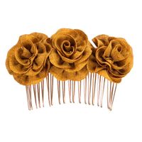 Rose Hair Comb Bride Hair Accessories Solid Color Headdress Wholesale main image 5