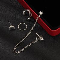 Jewelry Simple Fashion Moon Love Earrings Set C-shaped Ear Clips main image 4