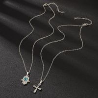 Creative Simple Cross Necklace Retro Eyes Studded With Diamond Pendant Wholesales Fashion main image 4