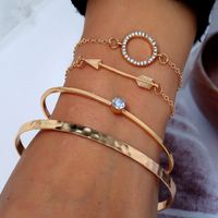 Europe And The United States Trend Wild Simple Circle Arrow Accessories Four-piece Combination Bracelet Bracelet sku image 1