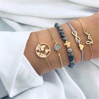 Europe And The United States Trend Versatile Simple Love Accessories Five-piece Combination Bracelet Bracelet sku image 1