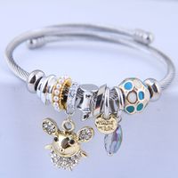 Europe And The United States Fashion Metal Wild Pan Dl Flash Diamond Elf Mouse Pendant Multi-element Accessories Personalized Bracelet sku image 2