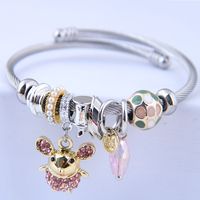 Europe And The United States Fashion Metal Wild Pan Dl Flash Diamond Elf Mouse Pendant Multi-element Accessories Personalized Bracelet sku image 3