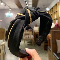 Korean Version Of The Fabric Gold Bar Hook Cross Wide Headband sku image 5