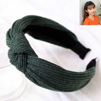 Korean Hair Accessories Headdress Knitted Solid Color Fabric Cross Knotted Headband Headband Head Buckle Ladies Headband sku image 2