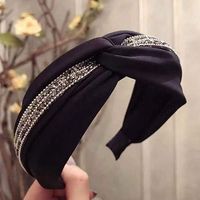 Korean Version Of The Simple New Cross Knotted Diamond Wide Side Wide Headband Headband Headband Buckle Women's Headband sku image 2