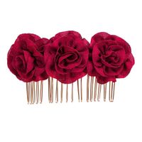 Croix-frontière Fournir Rose Tissu Cheveux Peigne De Cheveux De Mariée Accessoires Solide Couleur Cheveux Peigne Cheveux Prise Femelle Européenne Et Américain Élégant Coiffe Gros sku image 1