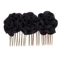 Rose Hair Comb Bride Hair Accessories Solid Color Headdress Wholesale sku image 2