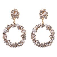 Round Alloy With Rhinestone Earrings Earrings Female Geometric Jewelry Wholesales Fashion sku image 1
