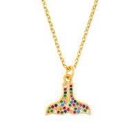 Fishtail Necklace Women&#39;s Simple Inlay Diamond Mermaid Pendant Clavicle Chain Sweater Chain sku image 1