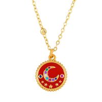 2019 Necklace Female Drop Oil Moon Star Diamond Pendant Sweater Chain Wholesales Fashion sku image 1