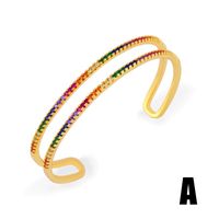 Bracelets Europäische Und Amerikanische Einfache Vergoldete Kupfer-und Diamant Armbänder Ins Internet-promi-farbe Zirkon-handschmuck Weiblich Brb89 sku image 1