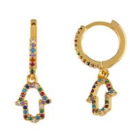 Nuevos Aretes Para Mujer Micro-set Color Zircon Pendientes De Árbol De Vida Hebilla De Oreja Joyería sku image 2