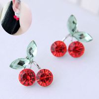 Exquisite Korean Fashion Sweet Cherry Personality Earrings main image 3
