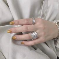 Metal Ring Double Layer Design Wide Side Ring Women Wholesales Fashion main image 2