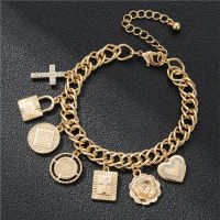 Européen Et Américain Bijoux Vente Chaude Japonais Et Coréen Tendance Hip Hop Style Croix Fleur Strass-amour Intégré Géométrique Bracelet Bracelet main image 3