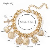 Européen Et Américain Bijoux Vente Chaude Japonais Et Coréen Tendance Hip Hop Style Croix Fleur Strass-amour Intégré Géométrique Bracelet Bracelet main image 6