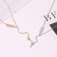 Wholesale Fashion Jewelry Red Wine Bottle Wine Necklace Female Long Single Layer Sweater Chain main image 3